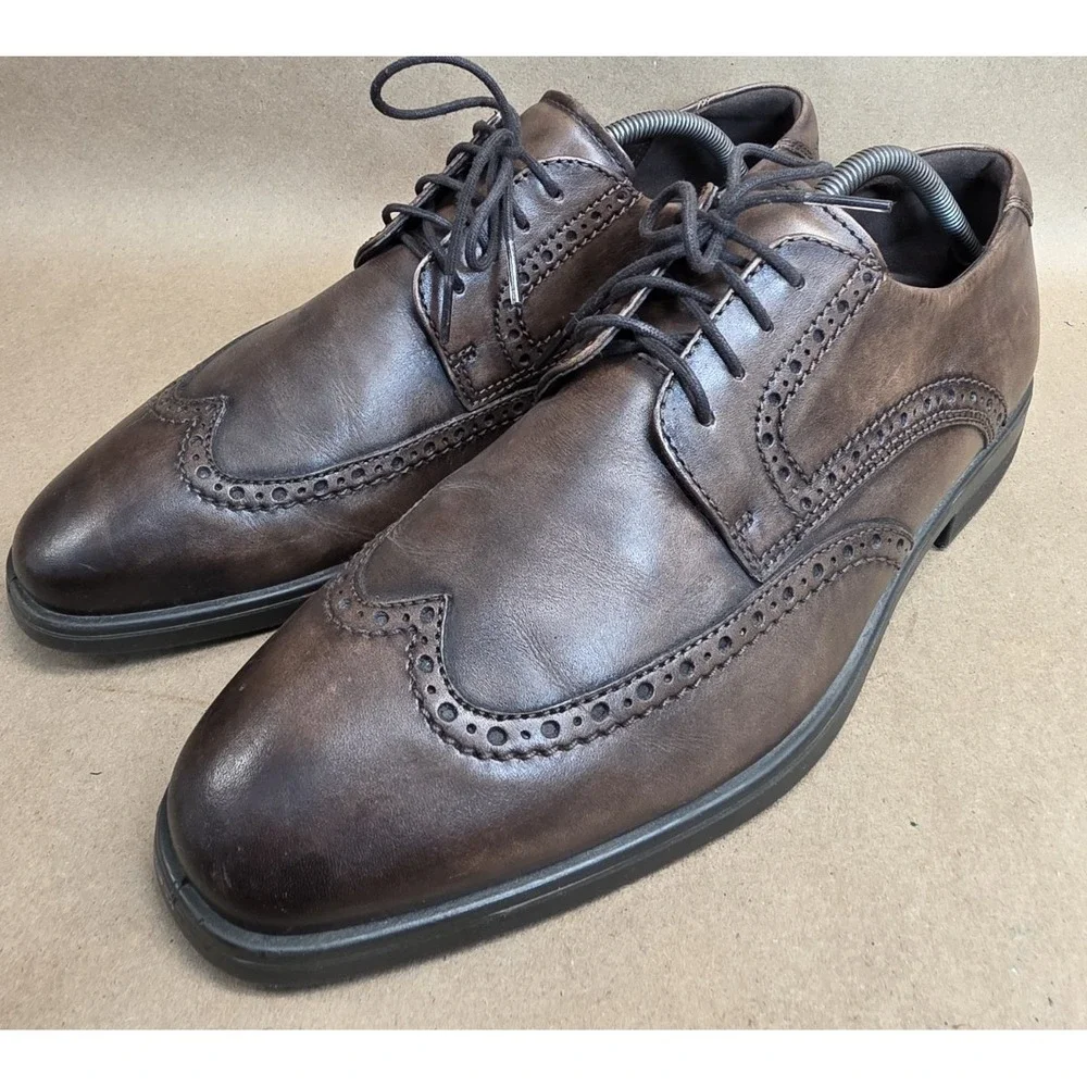 ECCO Melbourne (Us 10 Eu 40) Wing Tip Oxford, Cocoa Brown, Men's